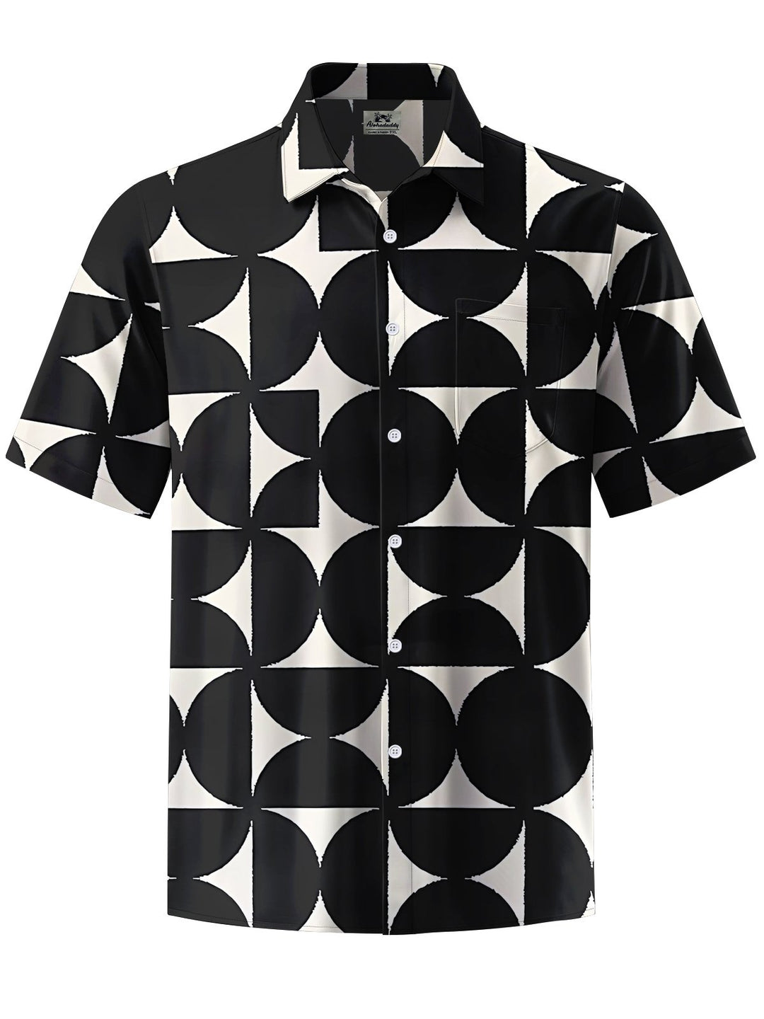Alohadaddy® Vintage Geometric Art Print Chest Pocket Men&