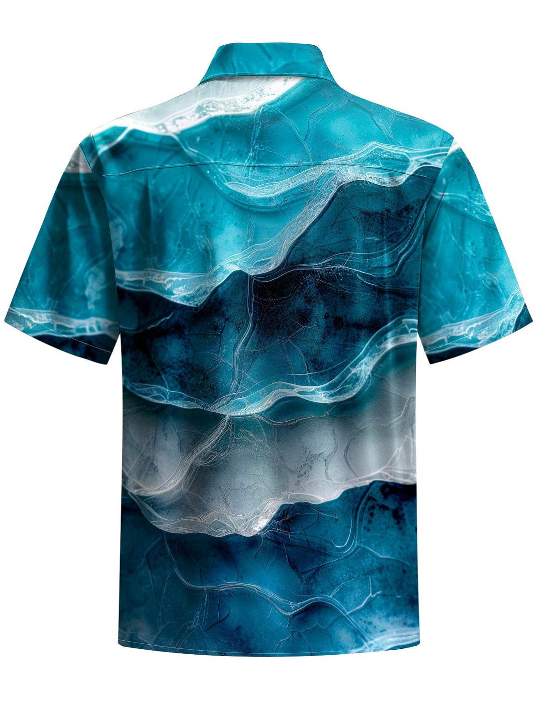 Alohadaddy® Casual Abstract Art Print Chest Pocket Men&