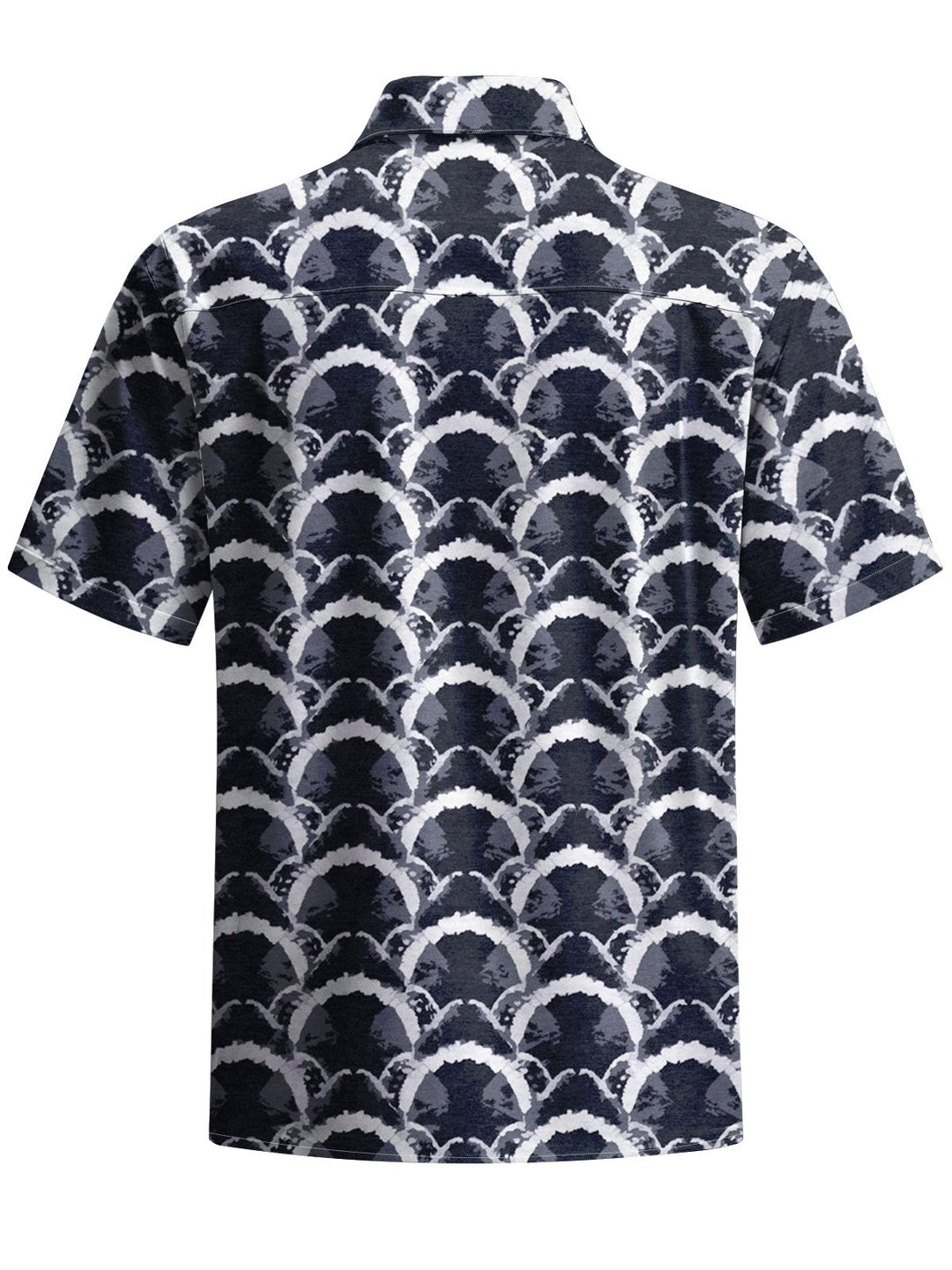 Alohadaddy® Casual Geometric Art Print Chest Pocket Men&