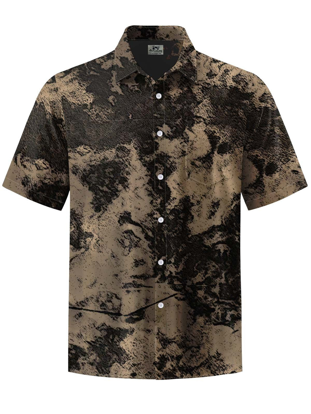 Alohadaddy® Retro Abstract Art Print Chest Pocket Stretch Men&