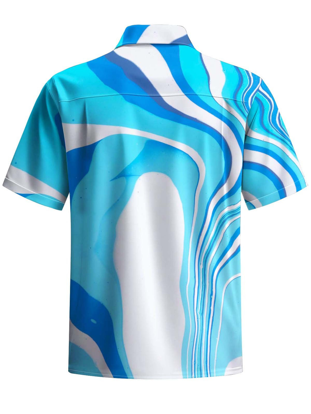 Alohadaddy® Casual Abstract Art Print Chest Pocket Stretch Men&