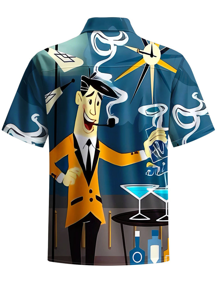 Alohadaddy® Retro Atomic Geometric Print Art Stretch Pocket Men&