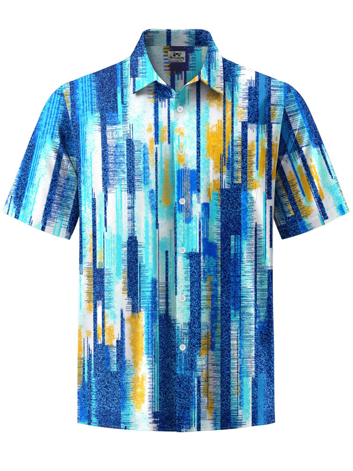 Alohadaddy® Casual Geometric Stripe Print Art Pocket Stretch Men&