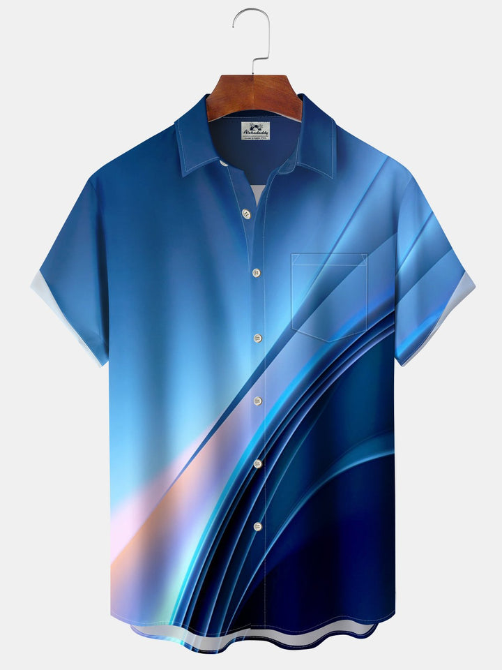 Alohadaddy® Casual Abstract Print Pocket Elastic Button Men&