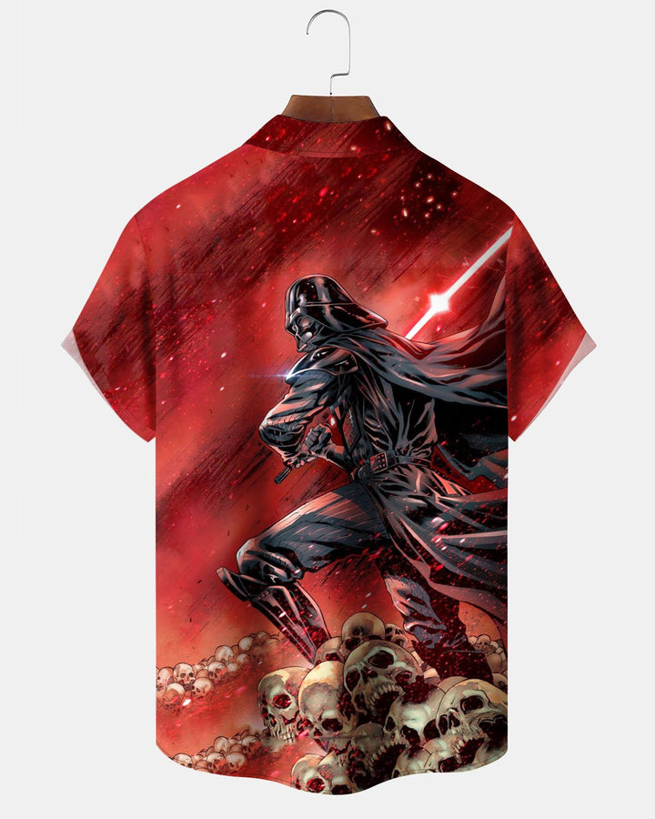 Alohadaddy® Retro Star Wars Polar Knight Print Artistic Elastic Button Pocket Men&