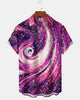 Alohadaddy® Casual Art Abstract Print Art Pocket Buttons Stretch Men's Short Sleeve Shirt Big & Tall
