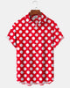 Alohadaddy® Casual Polka Dot Print Art Pocket Elastic Buttons Men's Short Sleeve Shirt Big & Tall