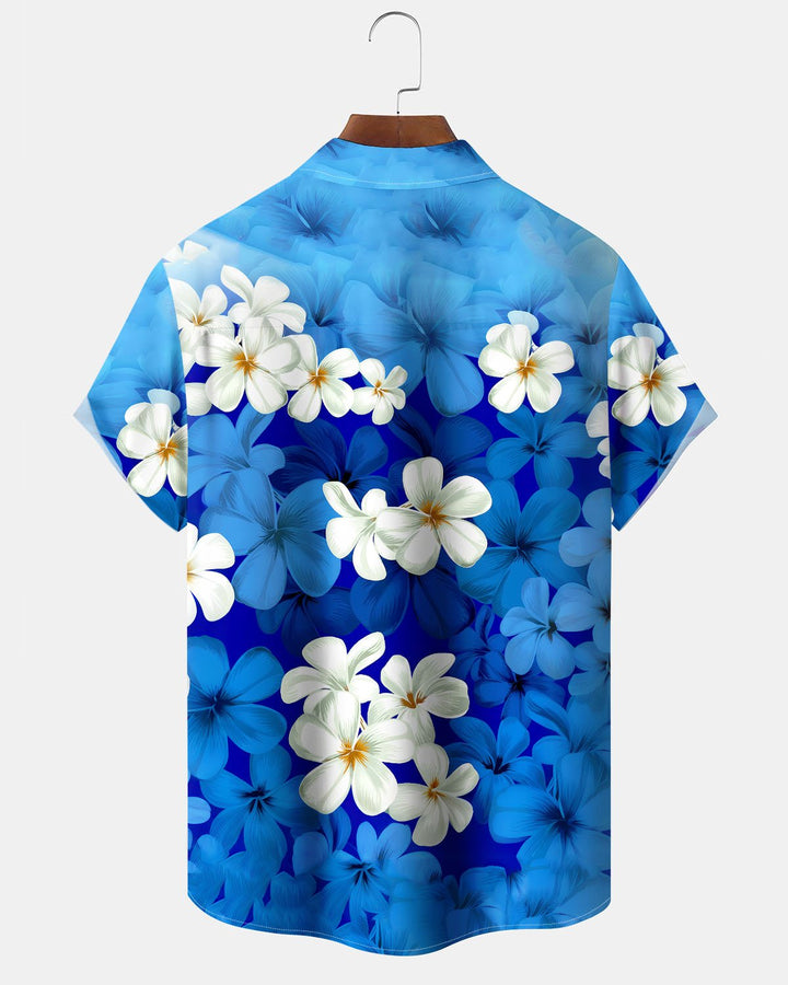 Alohadaddy® Hawaiian Hibiscus Print Artistic Button Pocket Cardigan Men&