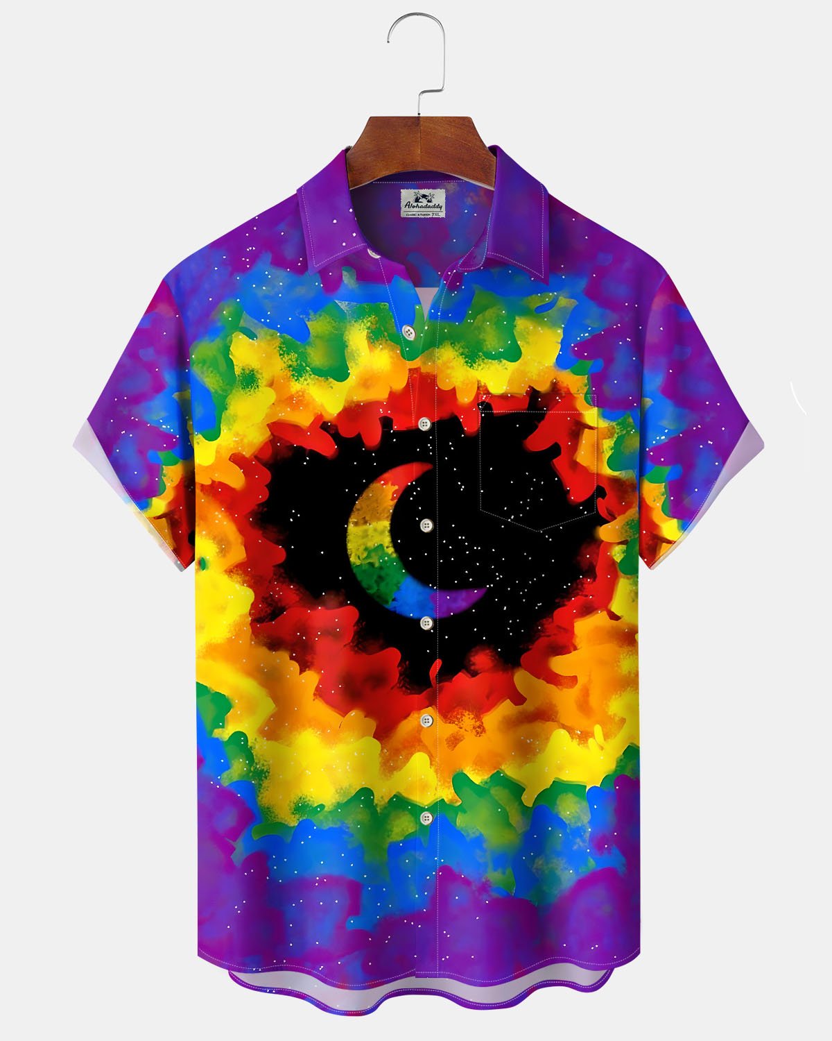 Alohadaddy® Casual Abstract Print Art Button Pocket Cardigan Men's Short Sleeve Shirt Big & Tall