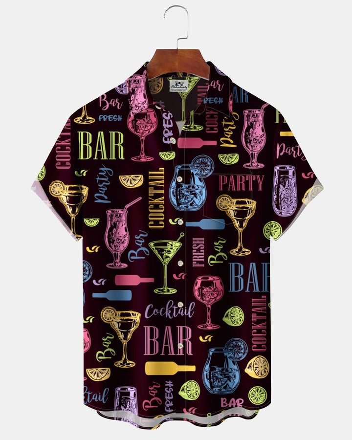 Alohadaddy® Casual Cocktail Print Artistic Button Pocket Cardigan Men&