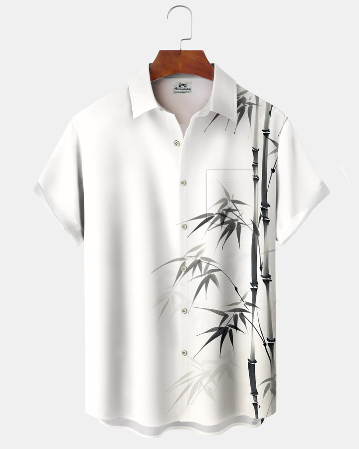 Alohadaddy® Casual Bamboo Print Art Button Pocket Cardigan Men&