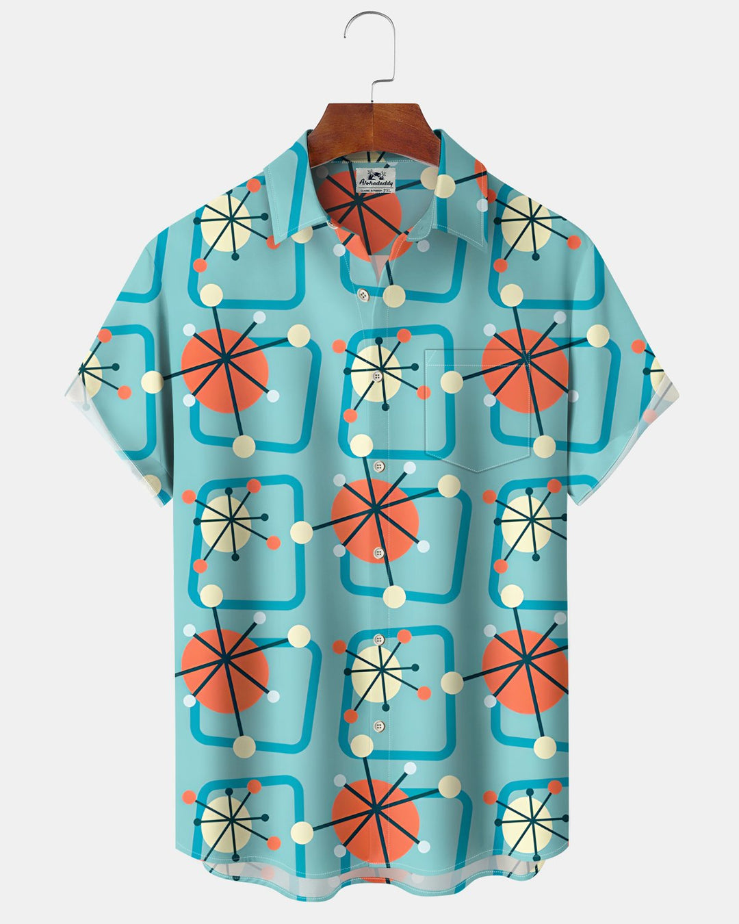 Alohadaddy® Casual Geometric Print Art Button Pocket Cardigan Men&