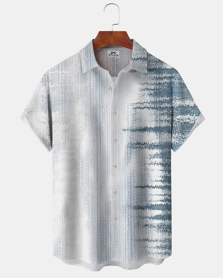 Alohadaddy® Casual Abstract Print Art Button Pocket Cardigan Men&