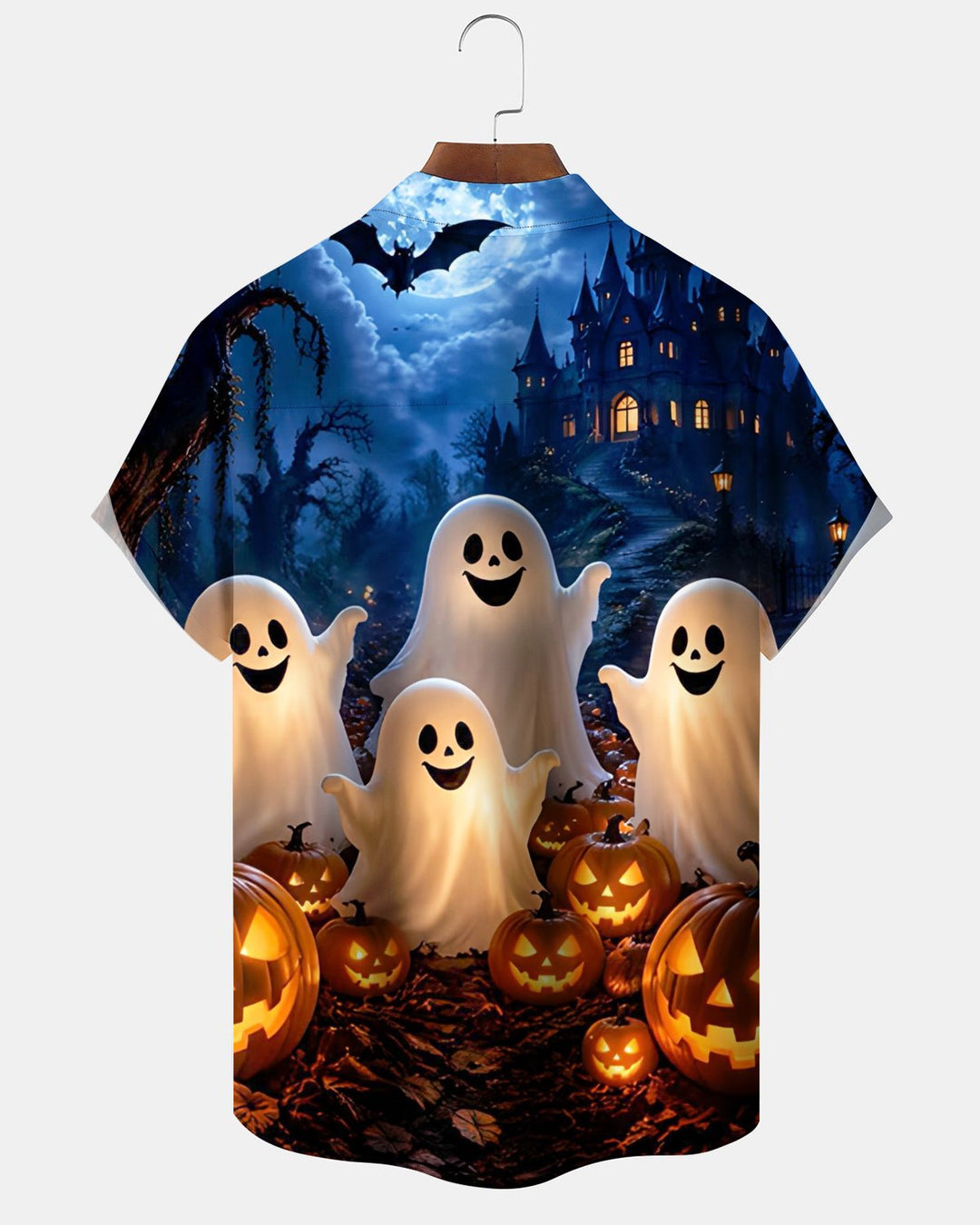 Alohadaddy® Holiday Halloween Graphic Print Button-Down Pocket Cardigan-Style Men&