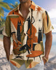 Alohadaddy® Men's Short-Sleeve Button-Down Shirt with Pocket Cat Music Print