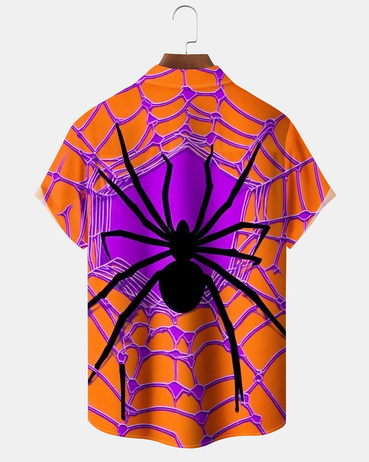 Alohadaddy® Holiday Halloween Graphic Print Button-Down Pocket Cardigan-Style Men&