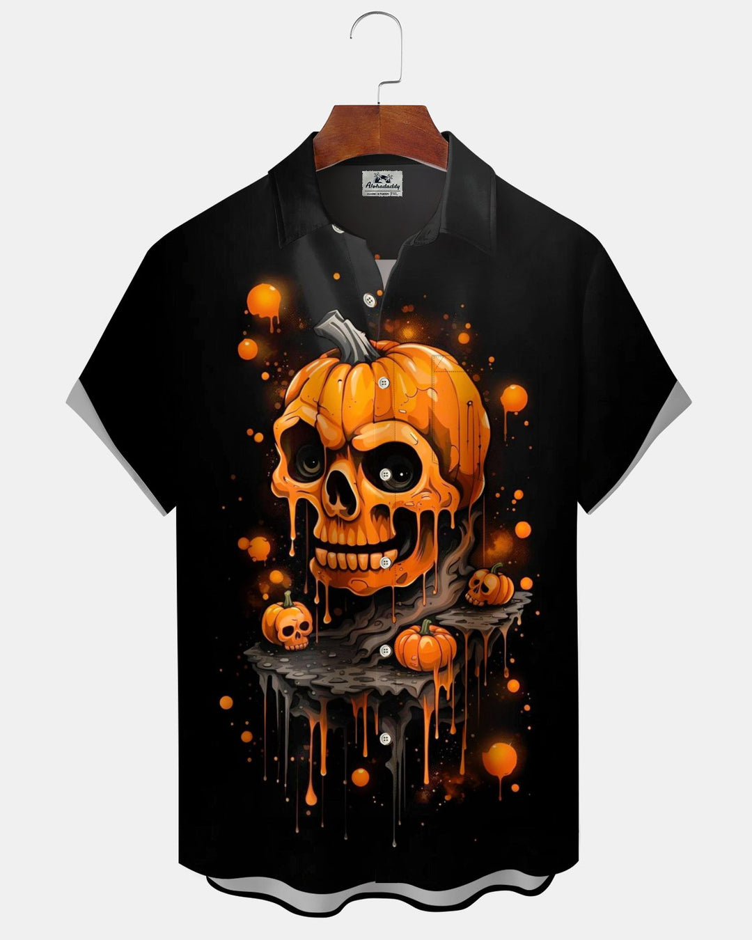 Alohadaddy® Holiday Halloween Graphic Print Button-Down Pocket Cardigan-Style Men&