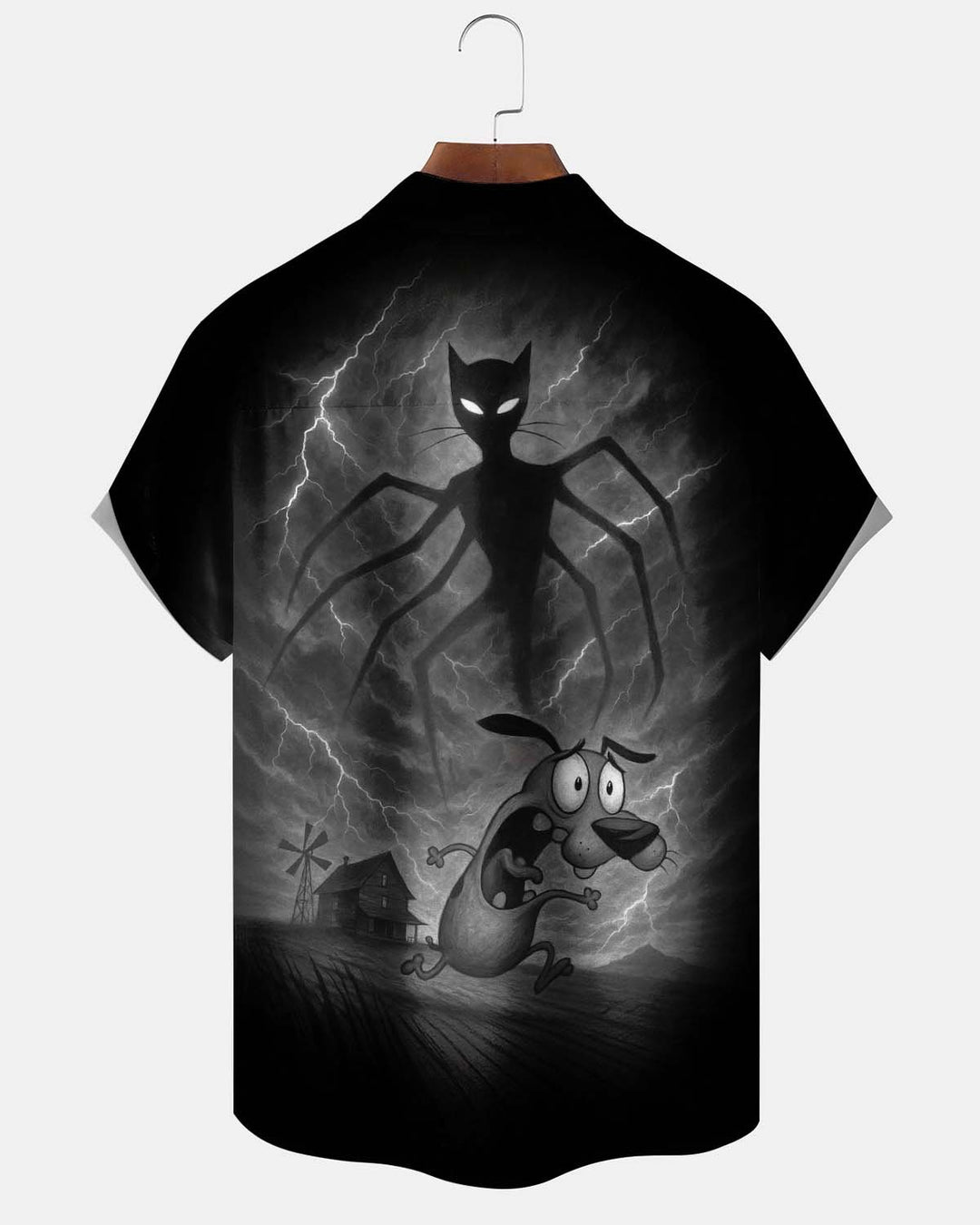 Alohadaddy® Holiday Halloween Puppy Monster Graphic Print Button-Down Pocket Cardigan Men&