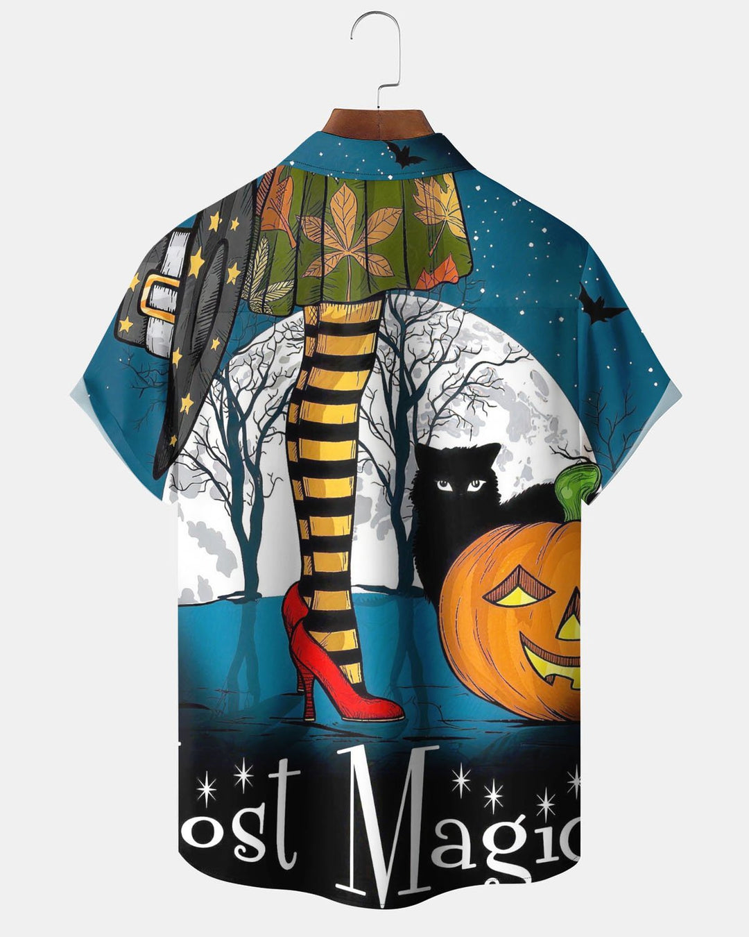 Alohadaddy® Holiday Halloween Print Button-Down Short-Sleeve Men&