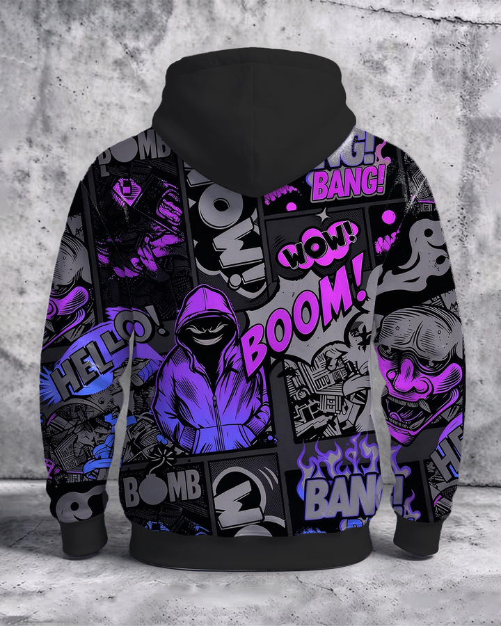 Alohadaddy® Men’s Cartoon Print Pullover Hoodie