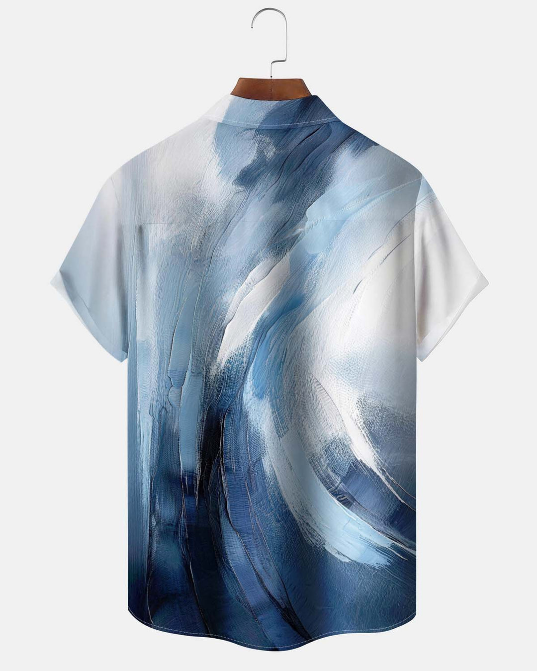 Alohadaddy® Men’s Short-Sleeve Button-Down Shirt with Pocket  Vintage Artistic Print