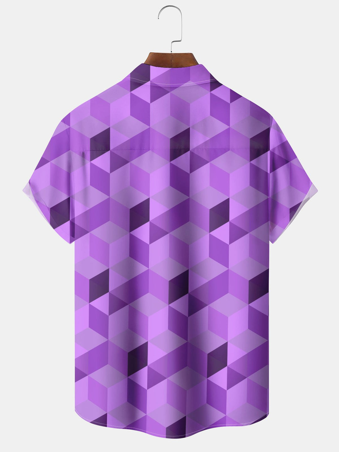 Alohadaddy® Geometric Cube Print Art Chest Pocket Elastic Large Size Men&