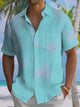 Alohadaddy Hawaiian Casual Everyday Bamboo Ink Print Art Pocket Button Cardigan Polyester Stretch Large Size Long Short Sleeve Shirt