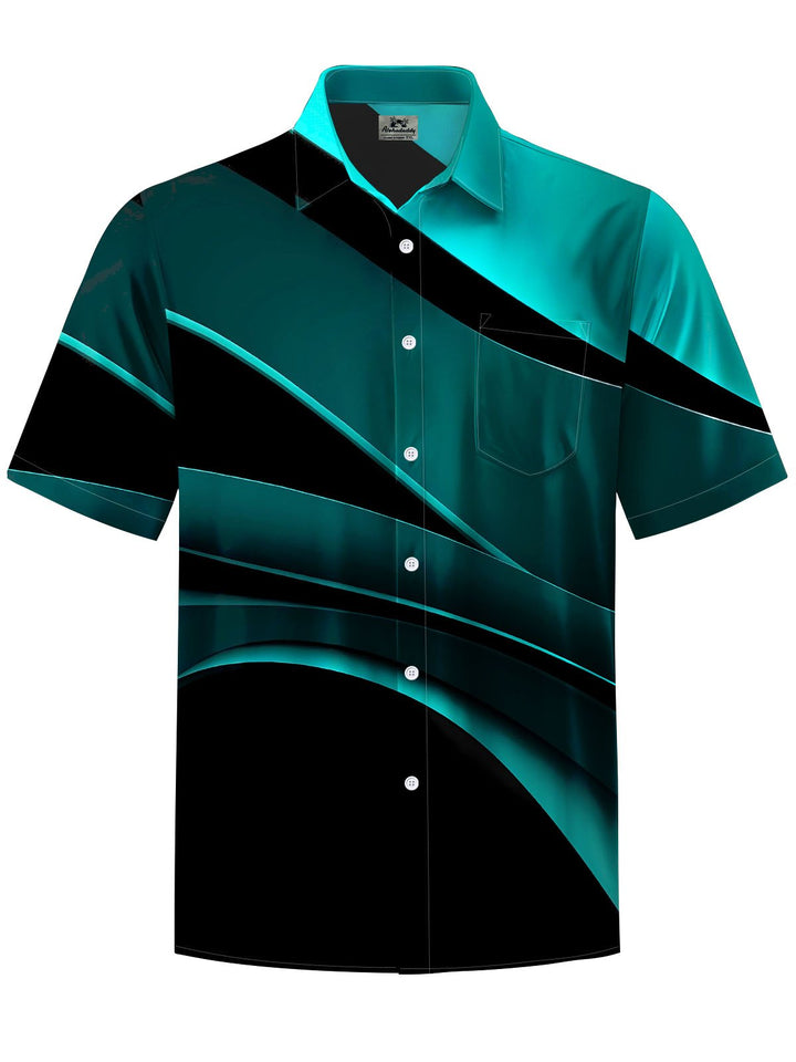 Alohadaddy® Casual Abstract Texture Print Chest Pocket Men&