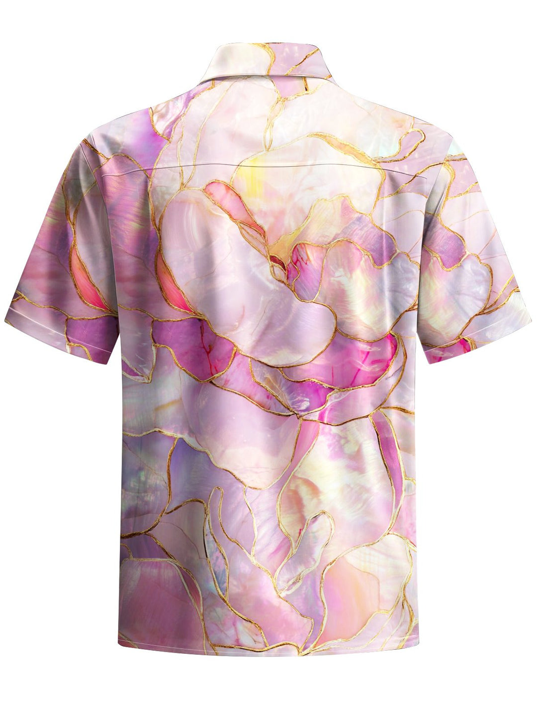 Alohadaddy® Hawaiian Flowers Art Print Chest Pocket Mens Short Sleeve Shirt Big &amp; Tall