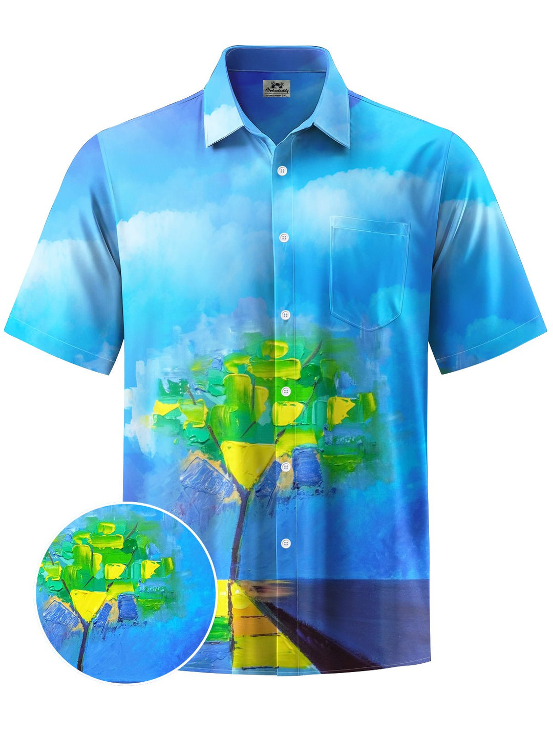 Alohadaddy® Vintage Acrylic Oil Painting Print Art Moisture Wicking Men&