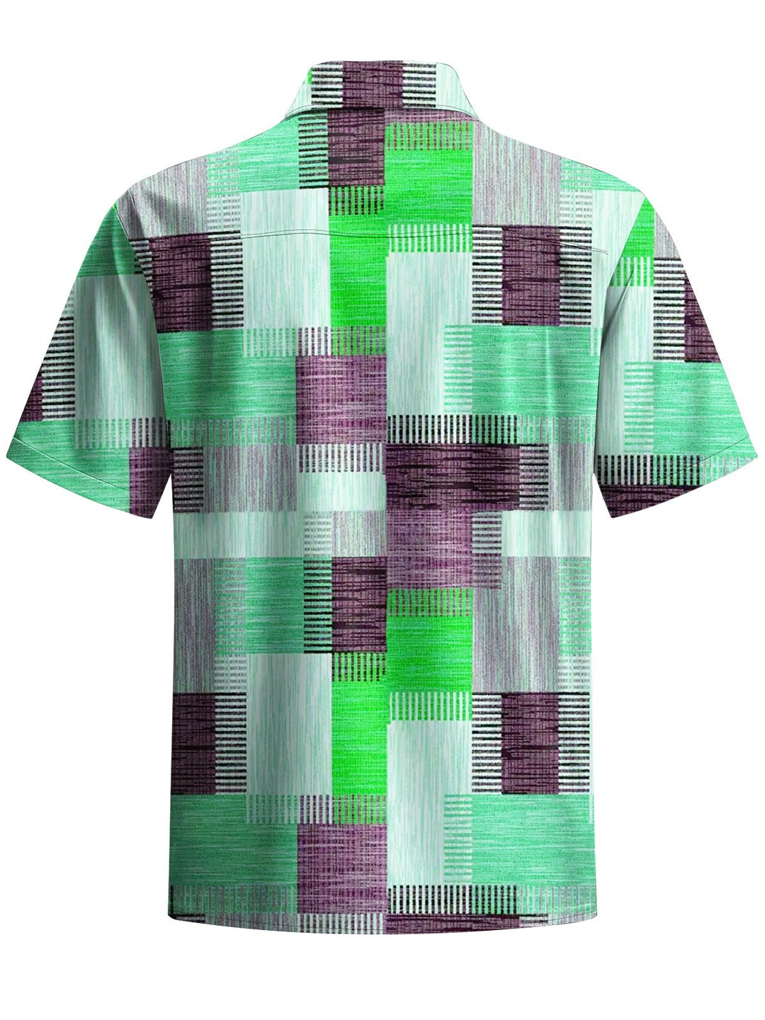 Alohadaddy® Casual Geometric Art Print Chest Pocket Men&
