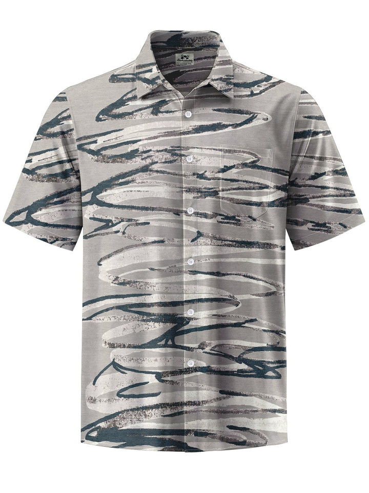 Alohadaddy® Vintage Stripe Art Print Chest Pocket Men&