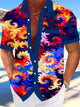 Alohadaddy® Hawaii Contrast Color Abstract Texture Art Print Chest Pocket Men's Short Sleeve Shirts Big & Tall