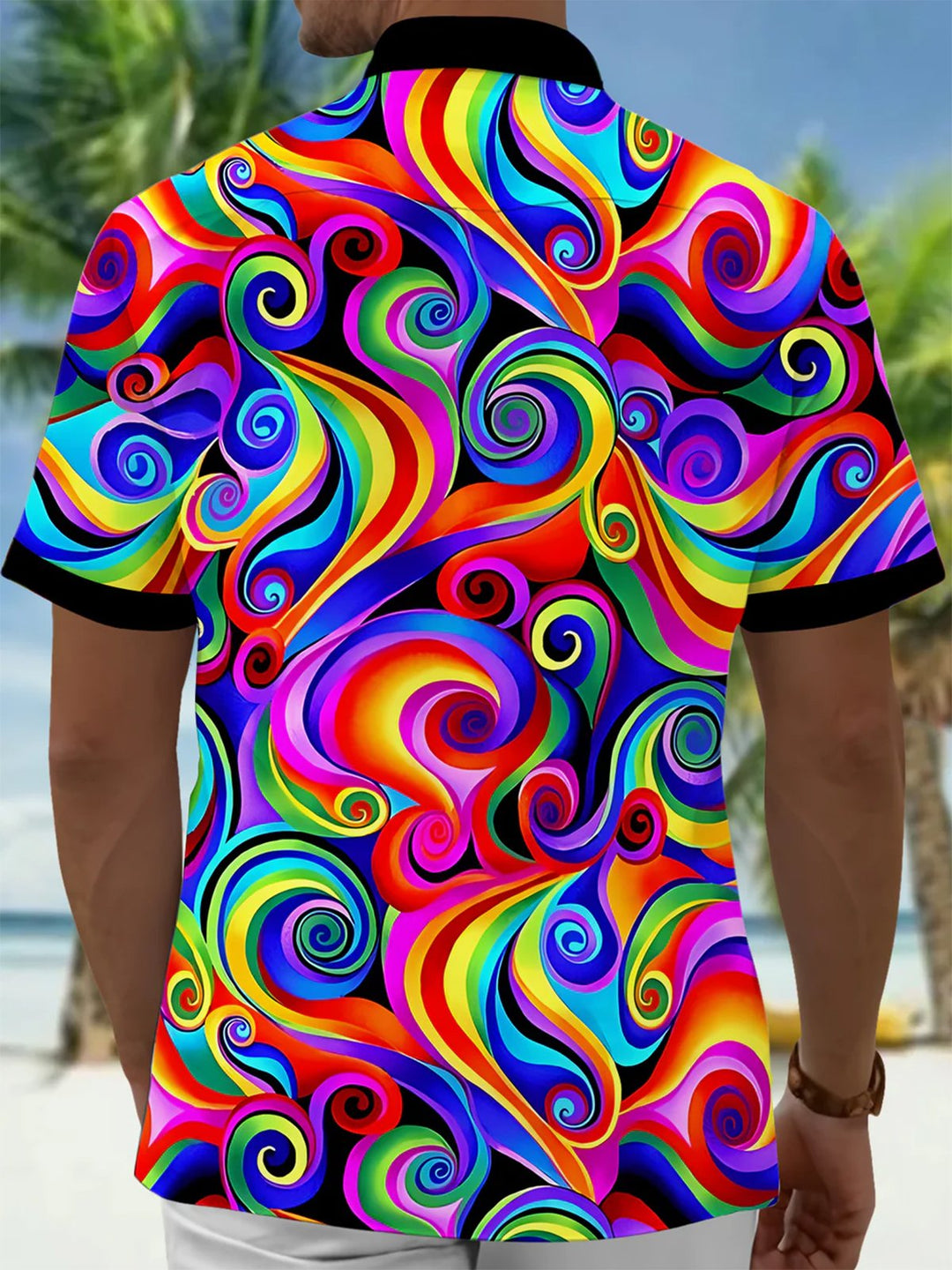 Alohadaddy® Casual Colorblock Abstract Texture Art Print Mens Short Sleeve Shirt Big &amp; Tall