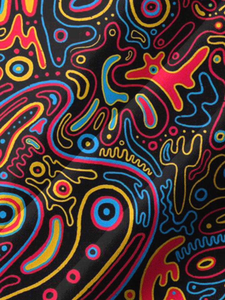 Alohadaddy® Casual Graffiti Art Print Chest Pocket Men&