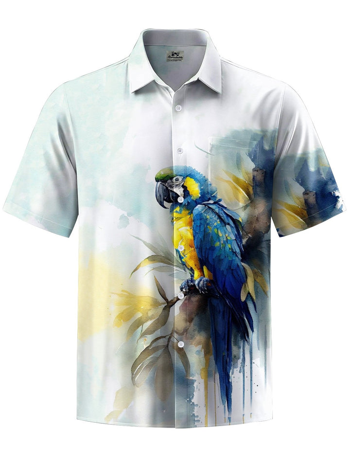 Alohadaddy® Hawaiian Parrot Art Print Chest Pocket Men&