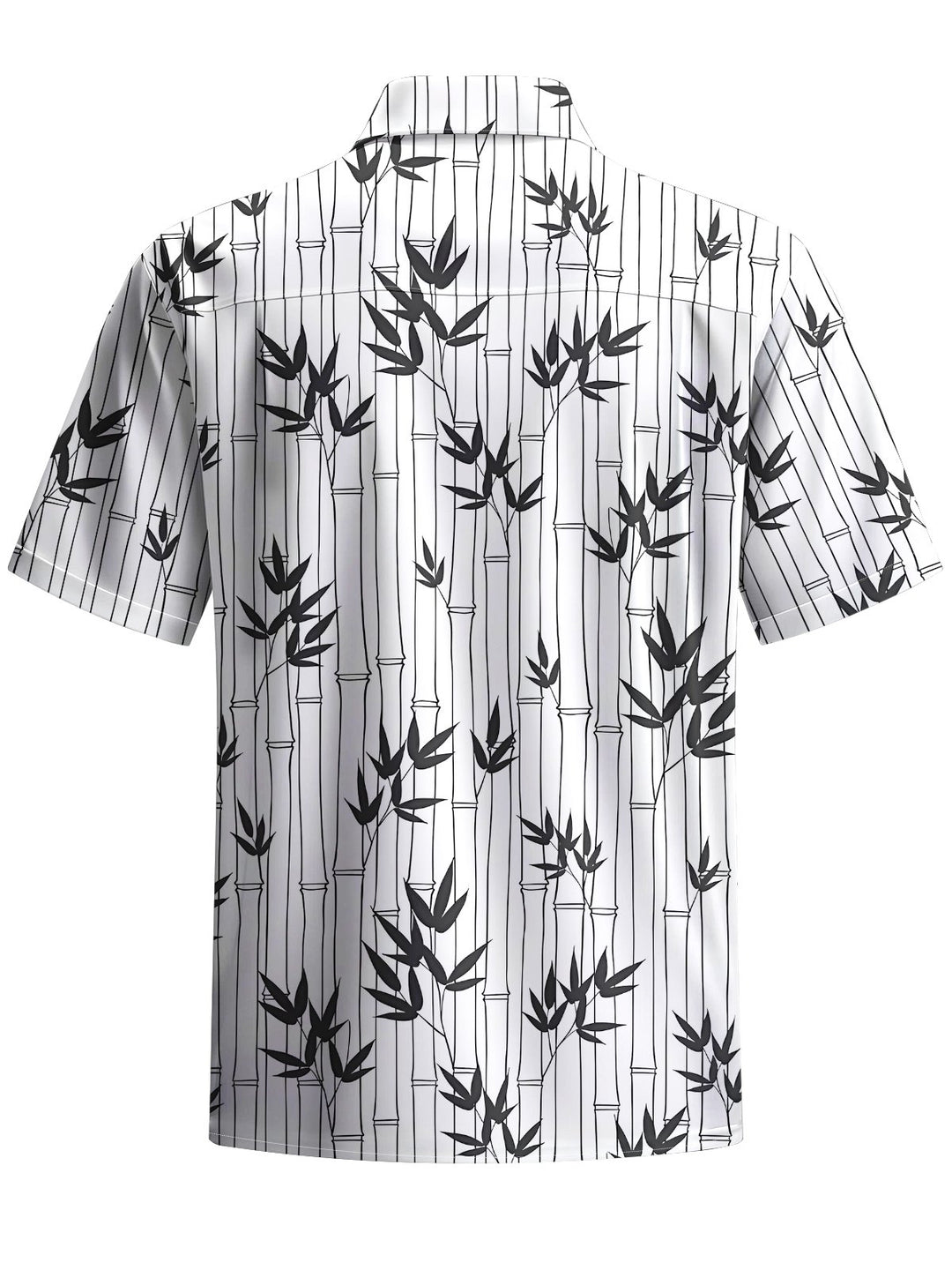 Alohadaddy® Casual Geometric Bamboo Art Print Chest Pocket Men&