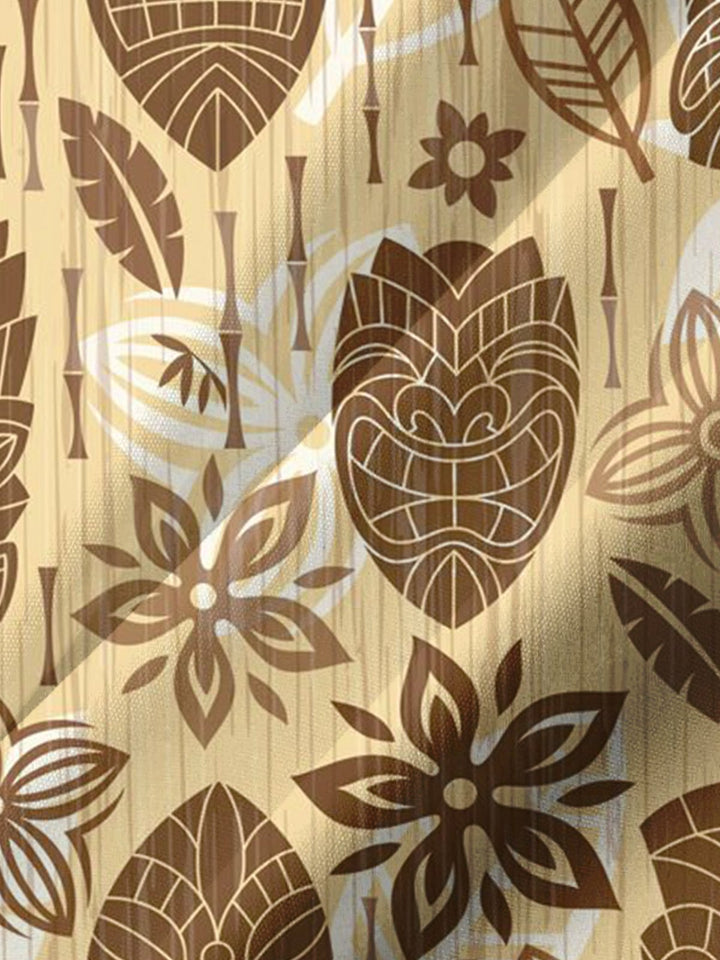 Alohadaddy® Casual Tiki Art Print Pocket Stretch Men&