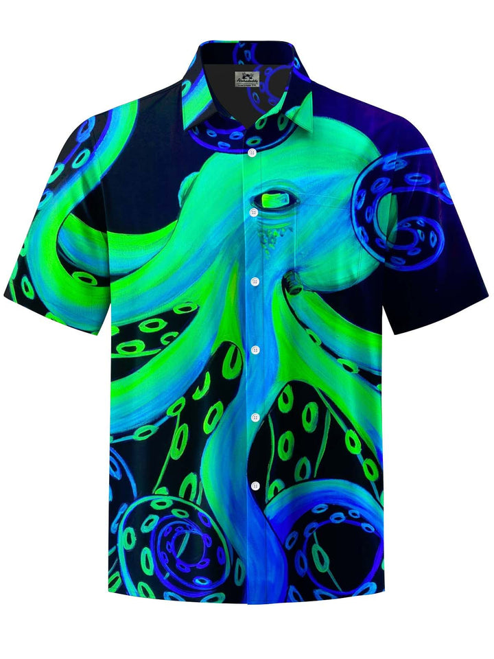 Alohadaddy® Casual Octopus Print Art Pocket Elastic Men&