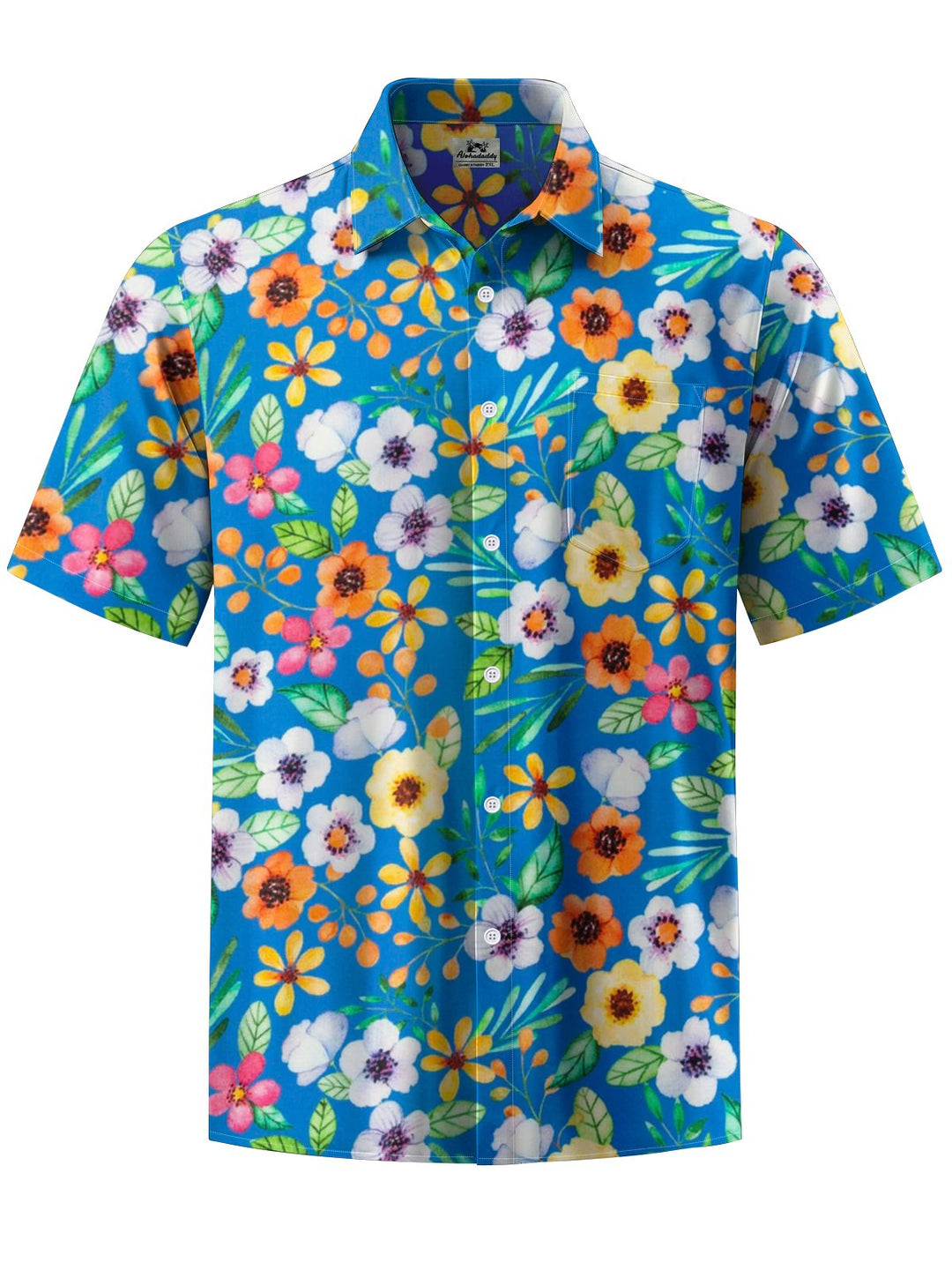 Alohadaddy® Hawaiian Flower Print Button Pocket Stretch Men&