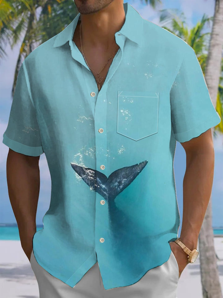 Alohadaddy® Hawaiian Ocean Whale Print Men&