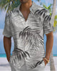 Alohadaddy® Hawaiian Palm Leaf Print Art Pocket Button Men's Short-Sleeve Shirt Big & Tall