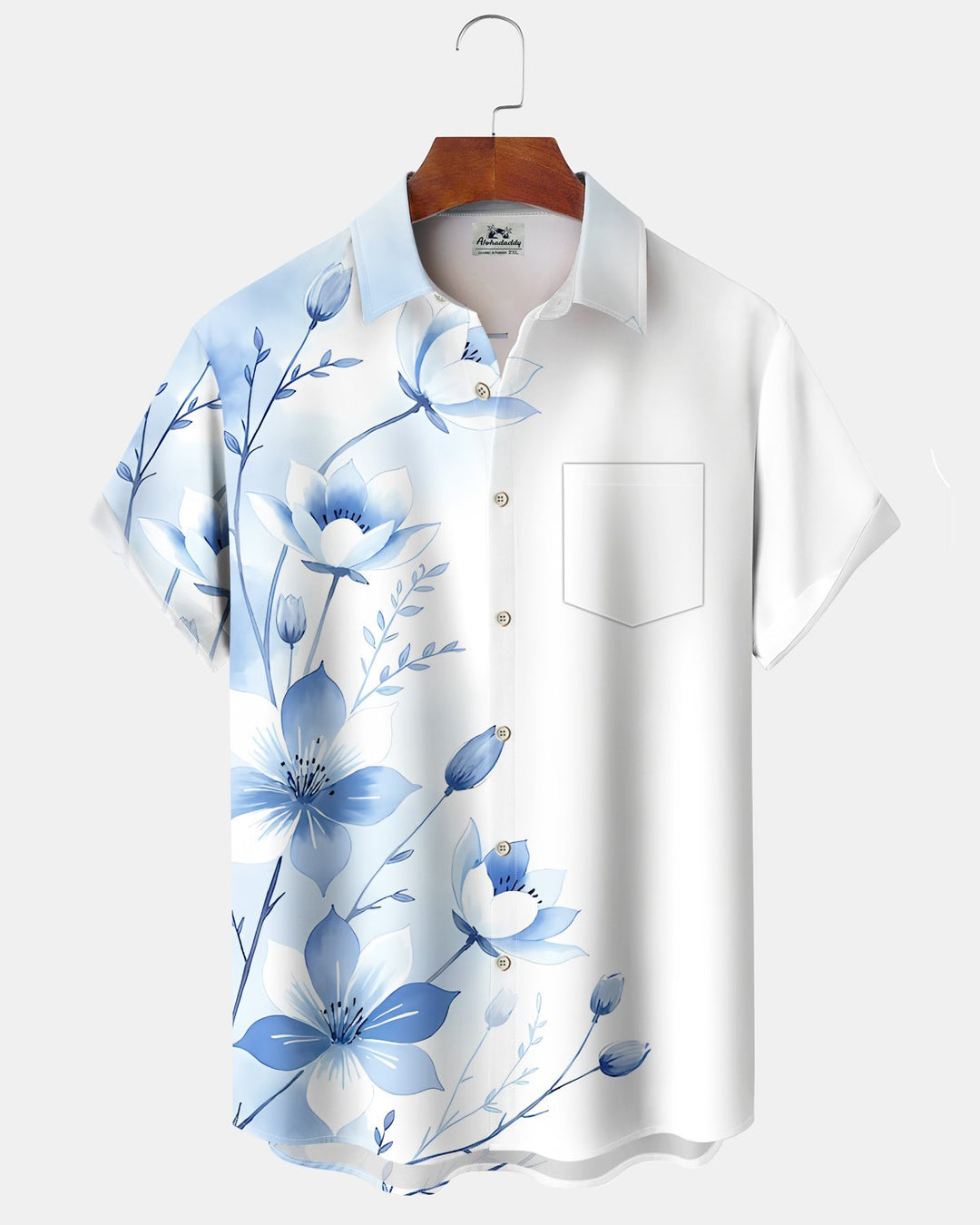 Alohadaddy® Hawaiian Orchid Print Art Button Pocket Cardigan Men&