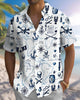 Alohadaddy® Vintage Skull Print Art Button Pocket Cardigan Men's Short Sleeve Shirt Big & Tall