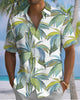 Alohadaddy® Hawaiian Palm Leaf Print Art Button Pocket Cardigan Men's Short Sleeve Shirt Big & Tall