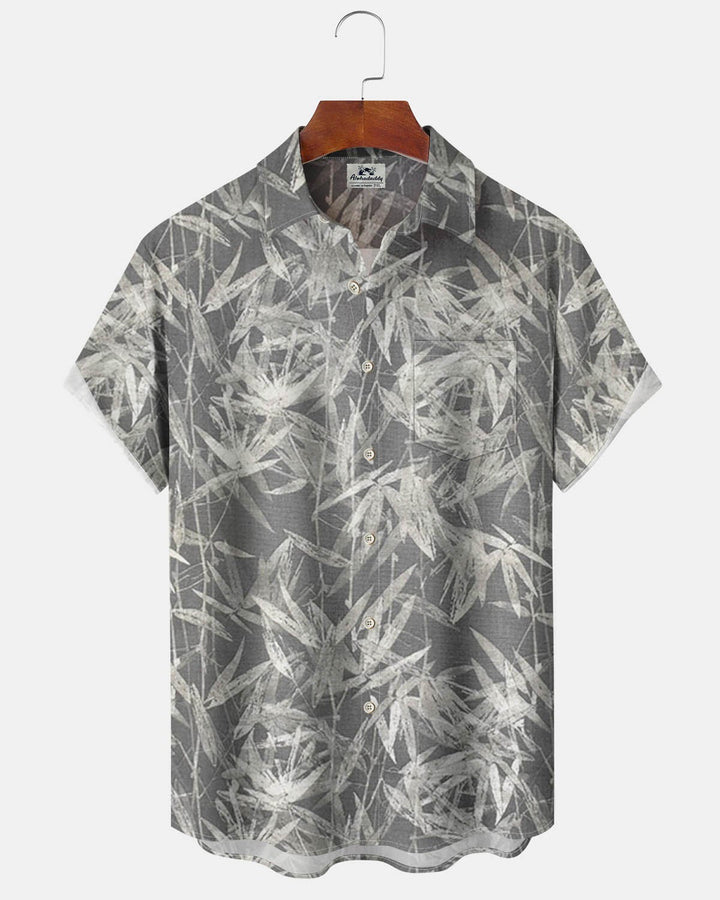 Alohadaddy® Casual Bamboo Print Art Button Pocket Cardigan Men&