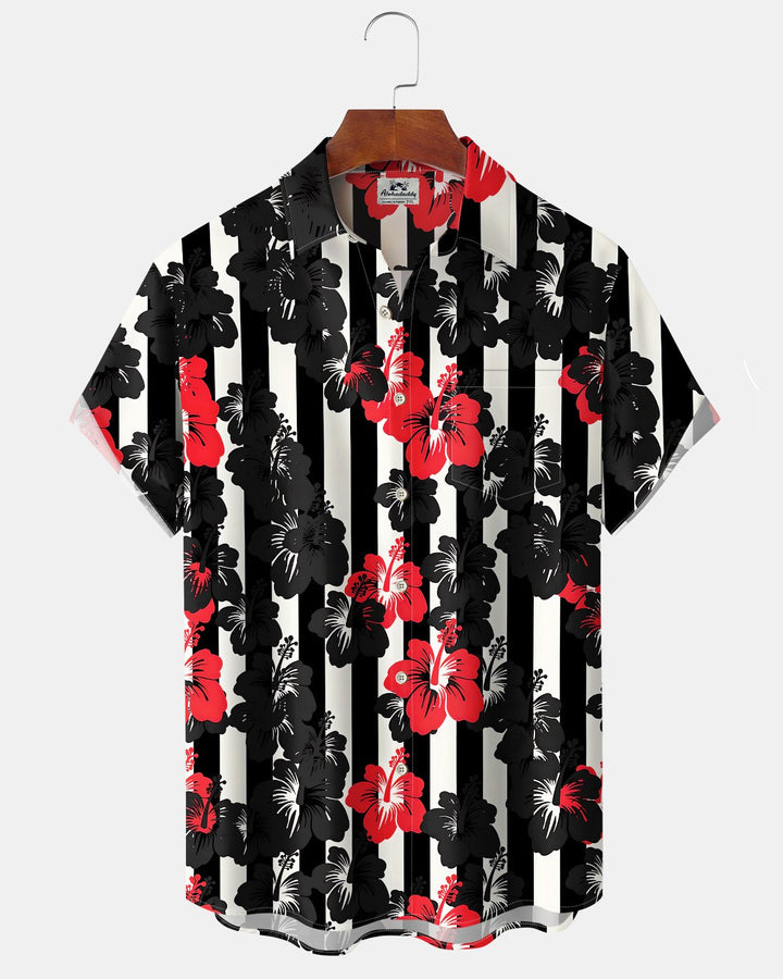 Alohadaddy® Vintage Floral Print Art Button Pocket Cardigan Men&