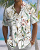 Alohadaddy® Men's Short-Sleeve Shirt  Vintage Floral Print Art Button-Front Cardigan Style with Pockets