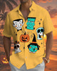 Alohadaddy® Holiday Halloween Graphic Print Button-Down Pocket Cardigan-Style Men's Short-Sleeve Shirt