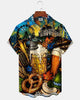 Alohadaddy® Men's Short-Sleeve Button-Down Shirt  Casual Oktoberfest Graphic Print with Pocket